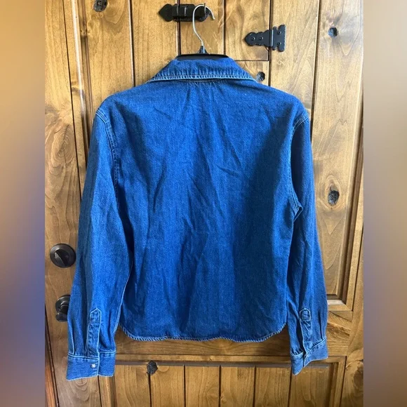 Favorite daughter Blue Denim Button-Up Shirt Jacket new size Small - Picture 3 of 8